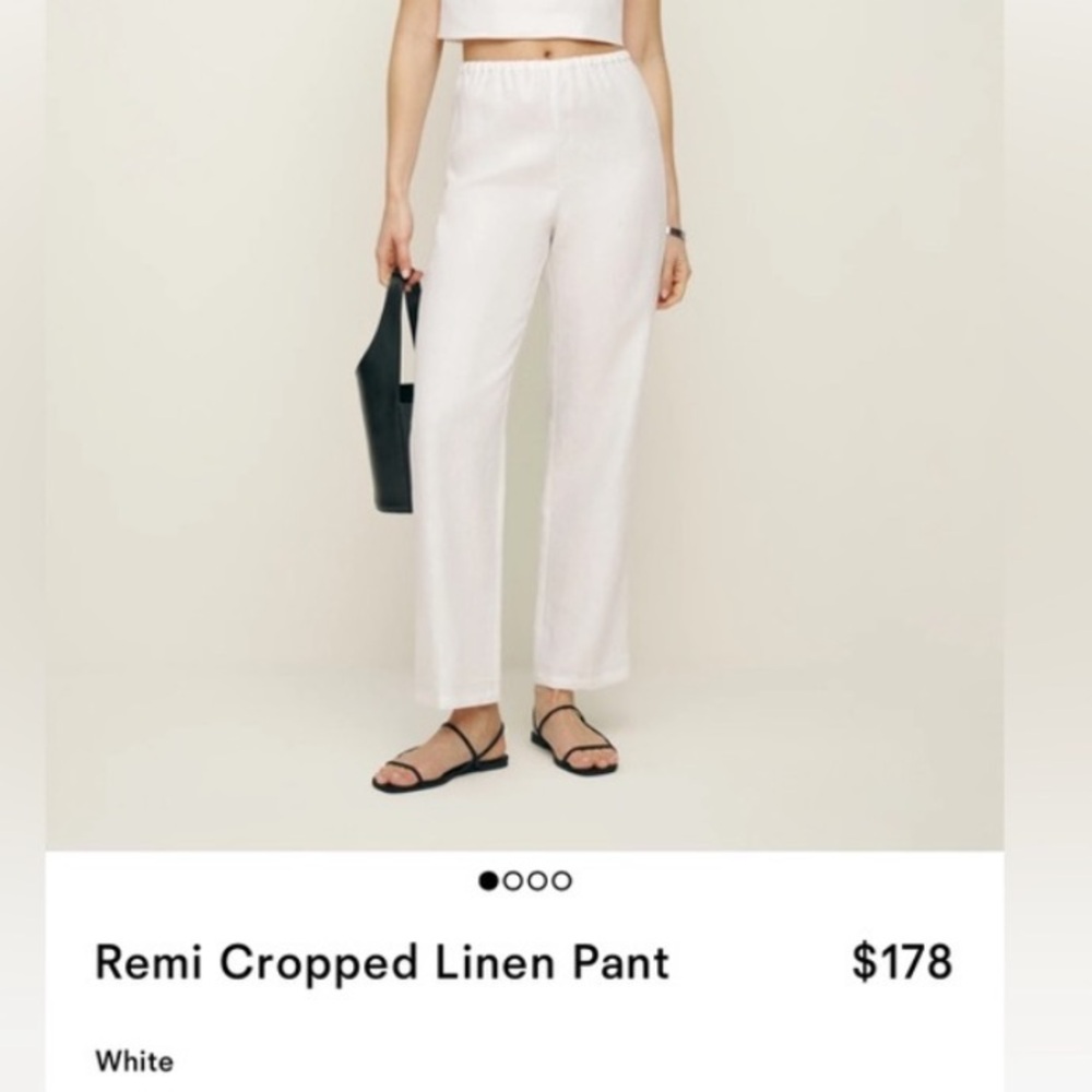 Reformation Remi Cropped Linen Pants Size L